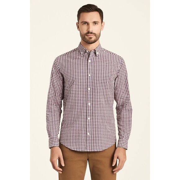 Peter Millar | Men’s Gingham Check Button Down Dress Shirt Size M | EUC - Picture 1 of 13